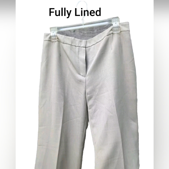 Le Suit Petite Chino Pants Beige/Hint Soft Olive Polyester Fully Lined Size 6P - Picture 9 of 11